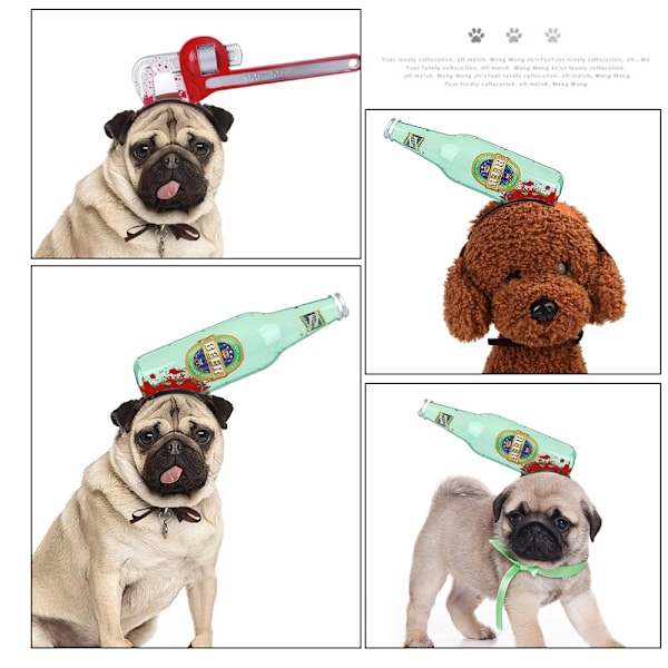 Hodeplagg for hund og katt, Halloween-hodeplagg, morsomme rekvisitter for kjæledyr, morsom hatt