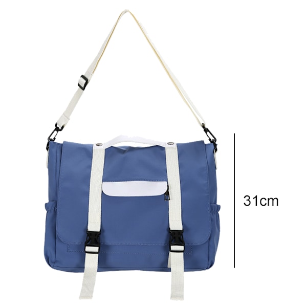 Canvas axelväska, avslappnad crossbody-väska för högskolestudenter