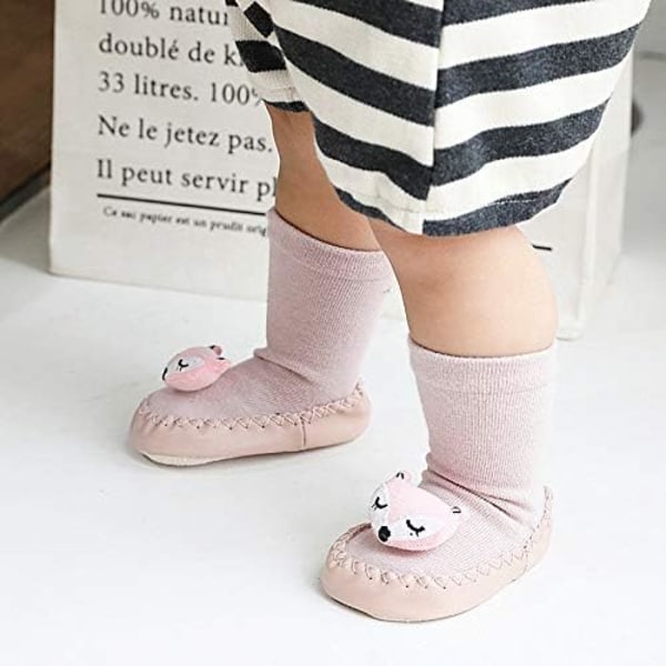 Baby Pige Moccasin Sko til Småbørn Drenge Strømper Sko Non-Skid Bomuld Sok