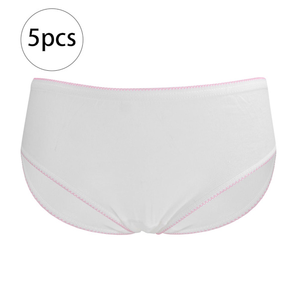 5-pack Damunderkläder för Kvinnor, Engångs, Resa, Efter Förlossning, Bomull (XL)