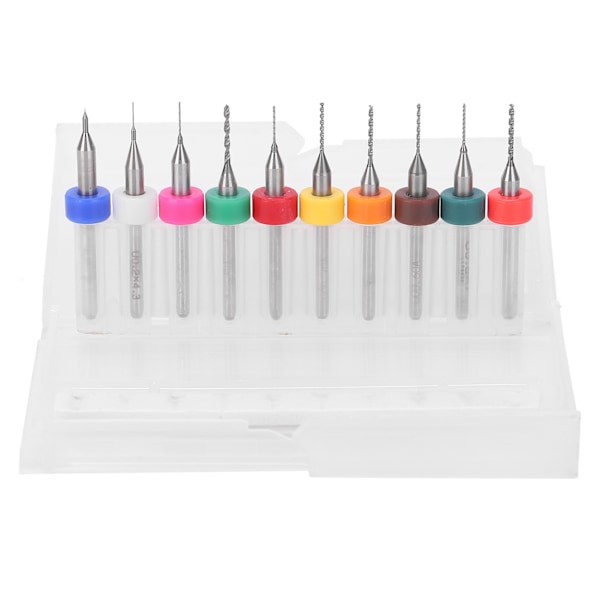 10 st Micro Twist Bits Legering Tungstenstål Handhållen Kretskortsborrverktyg 0,1‑1mm