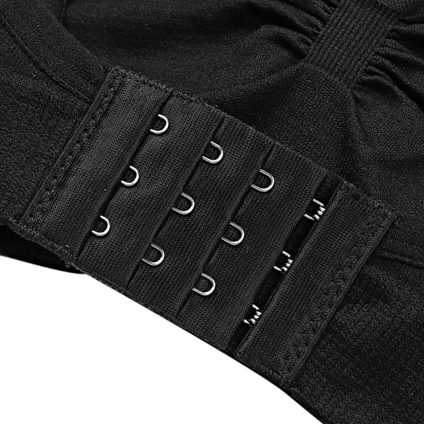 Sexy Graviditets-BH uden bøjle, Push Up, Åben Front, Spænde Bralette (Sort M)