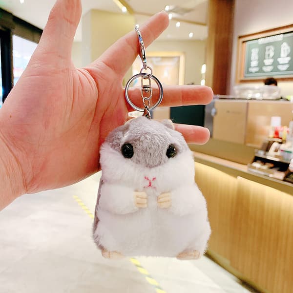 Set med 2 söta hamsterplysch nyckelringar nyckelring handväska Pe