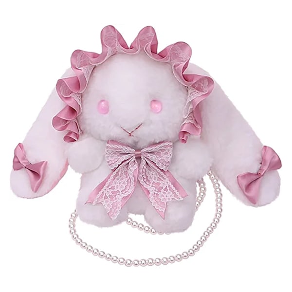 Plush-kaniini laukku pääsiäisen ja joulun lahjaksi, olkalaukku Lolita-tyyliin, naisille ja lapsille