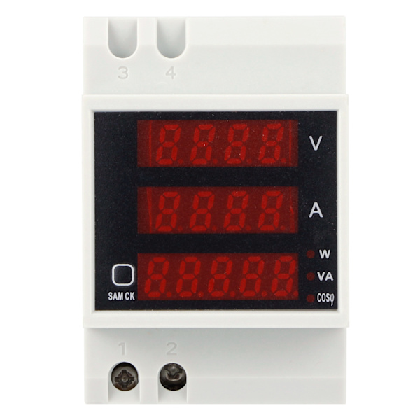 DIN-skinne spennings- og strømmeter Digitalt multimeter Effekt faktor tester D52-2048 AC300V