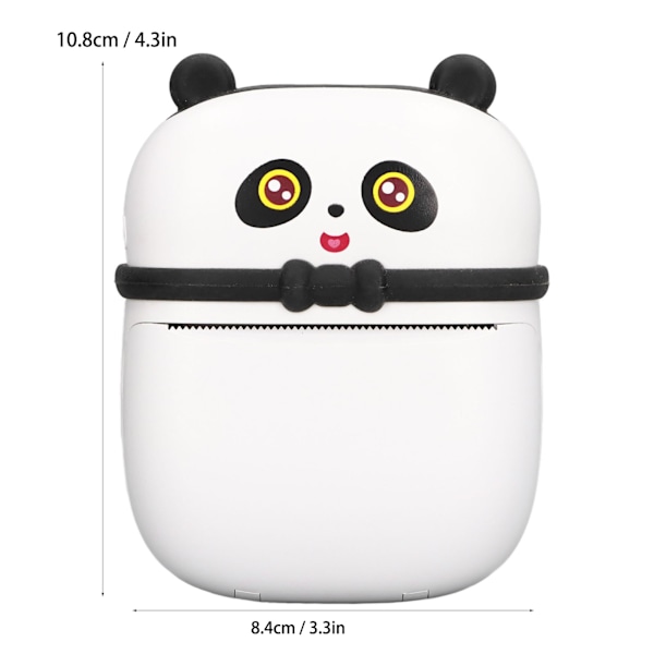 Miniskrivare Panda-formad Multifunktionell Bärbar HD Ficktermalskrivare Felaktiga Frågeteckenbilder Anteckningar Memo-skrivare