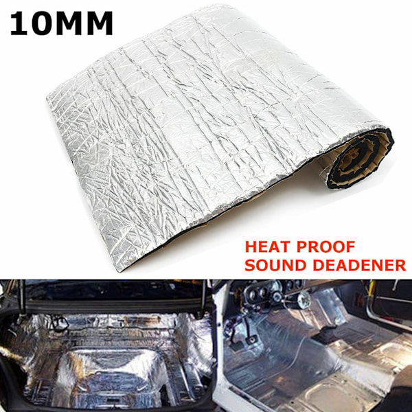 10mm Tykk Bildempende Matte Foldbar Vanntett Brannsikker Støyreduksjon Bildempende Matte Bil Lyddemper 40x100cm