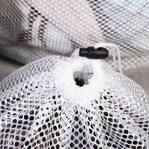 4-pakning Vaskeposer, Vaskeposer med snøring Gjenbrukbar Mesh Vaskepose