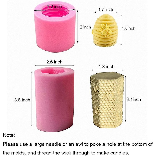 3D Bi-Honningkage Lysforme Bihive Silikonform Til