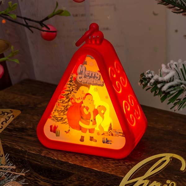 Julepynt retro nattlys lysende gavevindu skrivebordsdekorasjoner layout rekvisitter atmosfære vindlampe R1