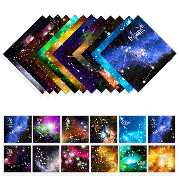 Stjernehimmel Origamipapir 100 Ark 6 tommer Kvadrat Forskellige Farver på Begge Sider Håndværk Origamipapir Kunst