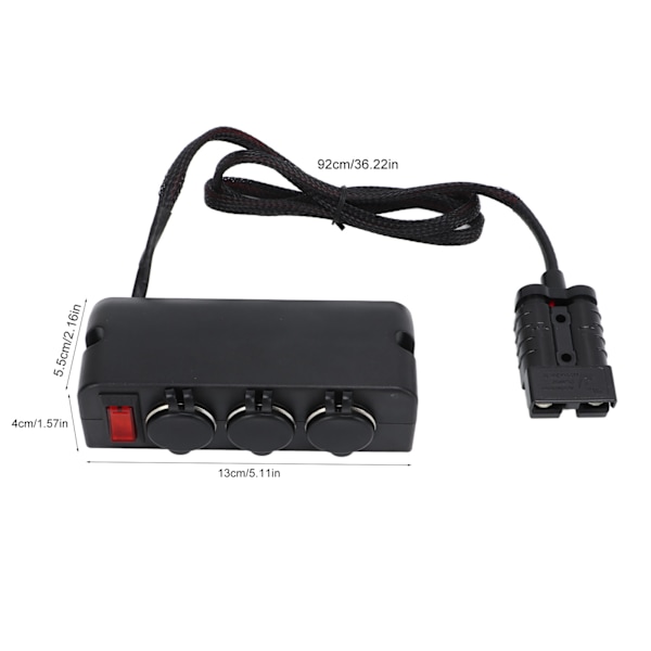 Biloplader Adapter 50A 600V til Anderson Connector 3-trins Batteristrømforsyningsadapter Passer til Bil Båd Campingvogn