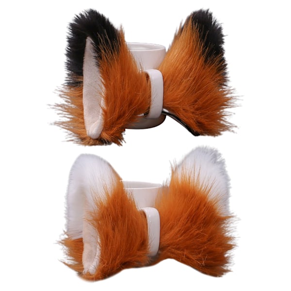 2 par kattöron hårklämmor Halloween räv katt hårnål pannband jul fest kostym accessoarer