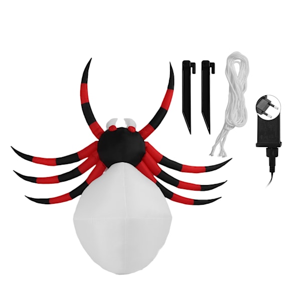 Oppblåsbar Dekor 7.9ft Edderkopp Utendørs Dekorasjon med LED Lys Stor Edderkopp Rekvisitt Halloween Dekorasjon for Hage