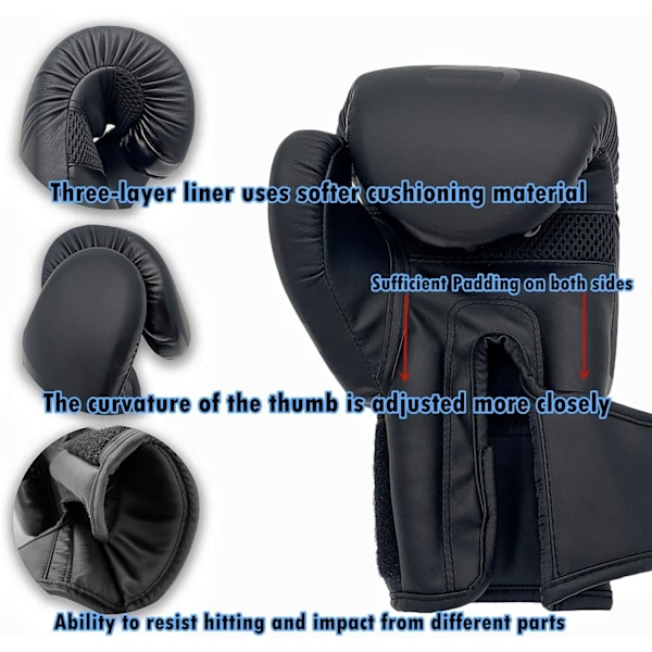 Boksehandsker Kickboxing Muay Thai Punching Bag MMA Pro Grade Sparring Træningskamp Handsker til Mænd & Kvinder