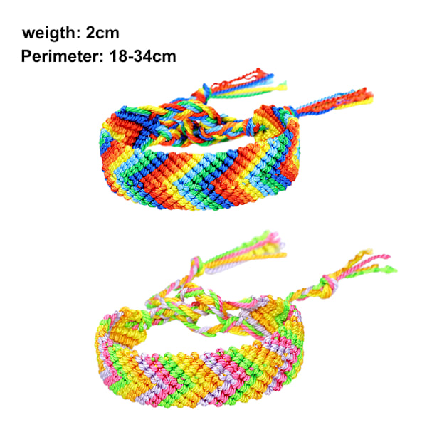 2 st olika färger Pride flätad armband regnbåge Pride parad accessoar Pride smycken för män kvinnor