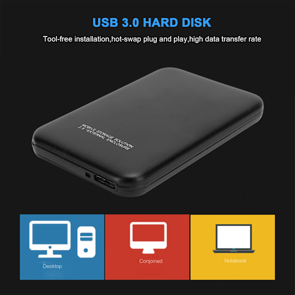 2,5 tum extern mobil hårddisk USB 3.0 höghastighet för stationär dator bärbar dator (1 till)