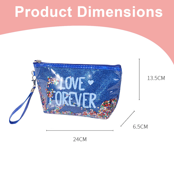 Sequin Trykt Alfabet Makeup Taske Tegneserie Kosmetik Toiletry Travel Organizer Taske Hexagon Tote