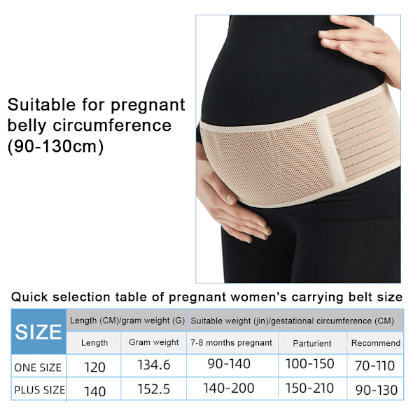 Graviditetsbälte för magstöd, justerbart för mage, bäcken, midja och ryggsmärta
