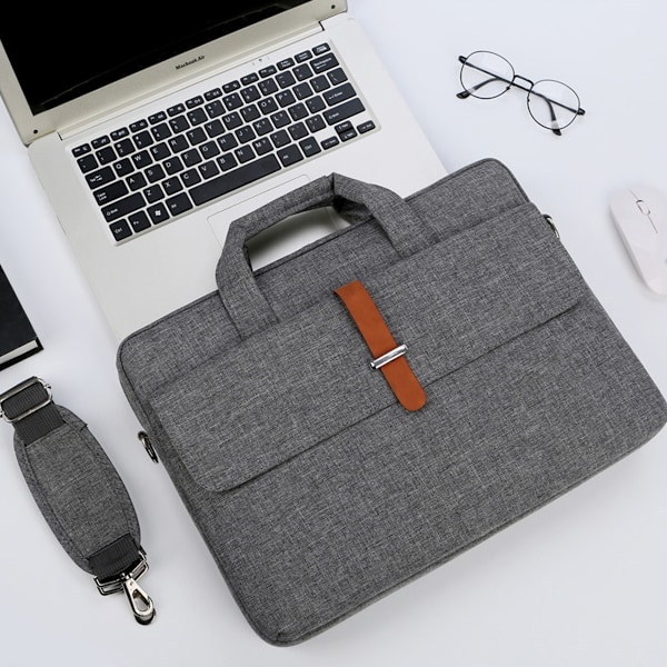 Kationfärgad polyester laptopväska för kvinnor och män, slitstark och stöttålig skyddande datorväska