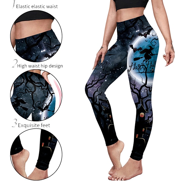 Dame Trykte Leggings Halloween Leggings Halloween Kostume Leggings Stræk Sjove Løbebukser Tights Trænings Leggings Bukser