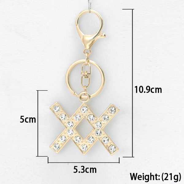 2 stk. Konstellations Nøglering, Guld og Sølv, Legering Rhinestones Nøglering, Nøglering Tilbehør