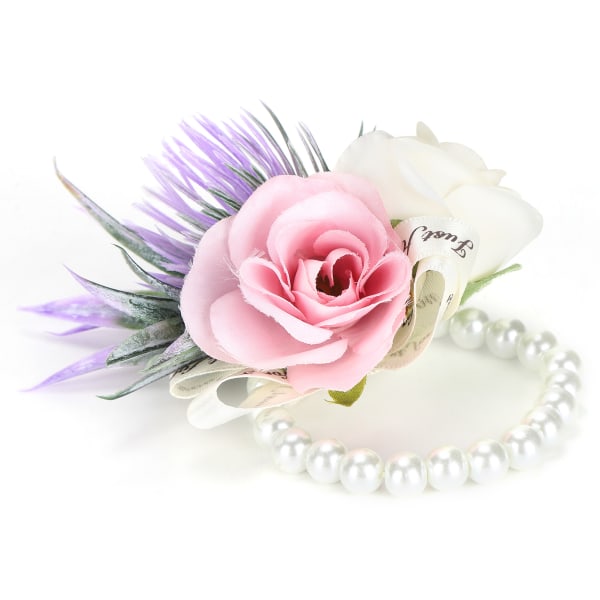 Håndleddsblomst Brud Brudesvenninne Kunstig Perle Armbånd Håndledd