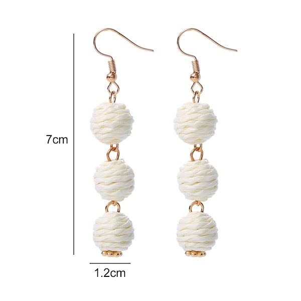 2 par Modeøreringe Raffia Drop Øreringe Boho Dangly Øreringe til Kvinder Piger Sommer Strand Smykker