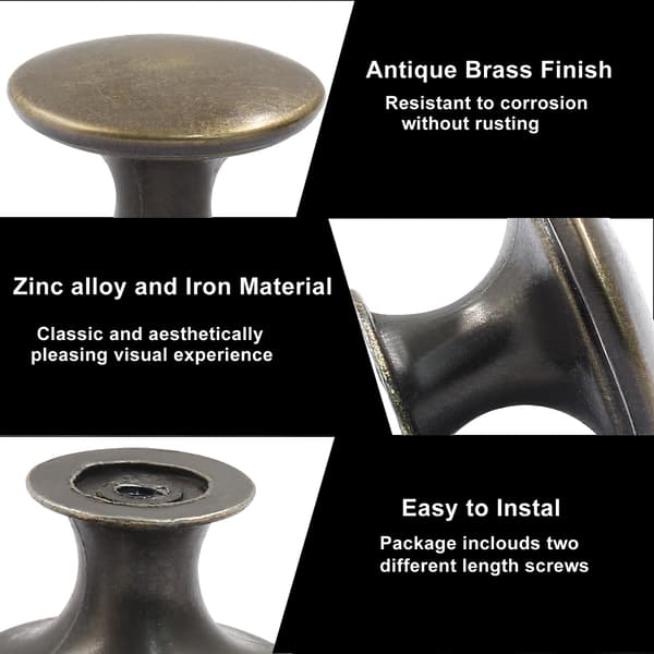 10 Pieces Round Antique Cabinet Knobs 30mm Diameter Bronze Dresser Knobs Drawer Knobs Kitchen Cabinet Handles for Cabinet Hardware