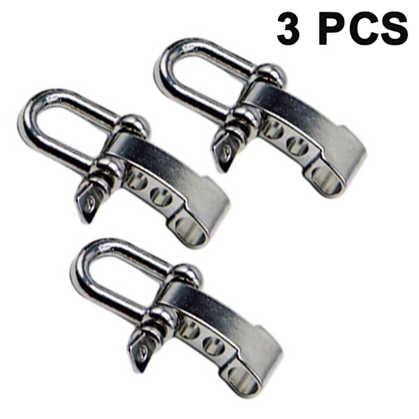 3 stycken U-formade spännen för utomhusparasollrep, armbandtillbehör, justerbara spännen, U-formade stålspännen