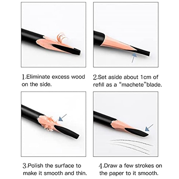 12 stk. Sorte Øjenbryn Eyeliner Blyanter Makeup Pen, Vandfast Øjenbryn Blyant, Langvarig Farve Øjenbryn Gel Pen, Øjenbryn Farveblyanter