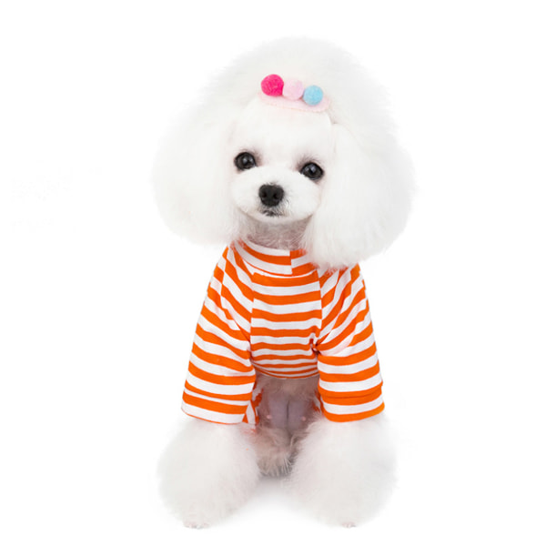 Hundpyjamas för små hundraser Mjuk valp Onesie Katt Overall Bekväma husdjurskläder (Orange)