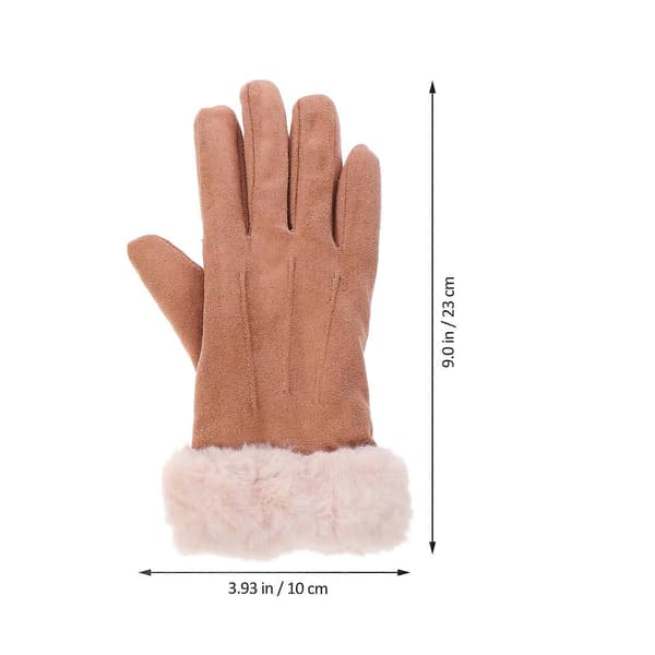 1 par brune vinter damehandsker Fuld dækning Touch Screen Luffer Mode Varme Håndbeskyttere til kvinder Hold varmen - One Size Brown M