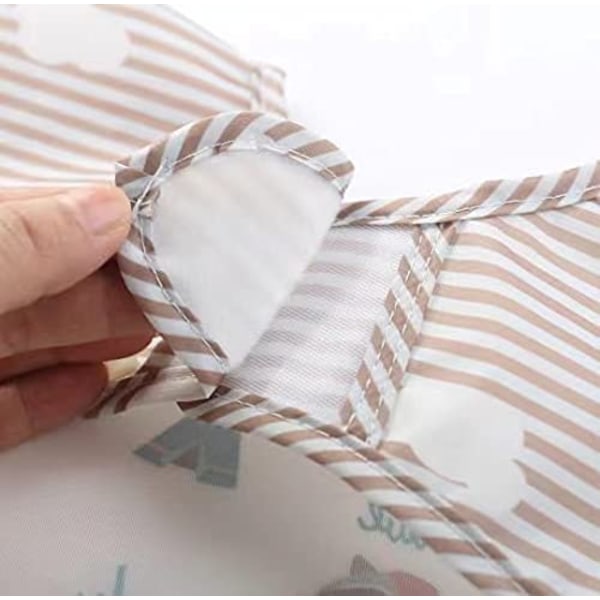 3-pack Baby Långärmad Vattentät Babysallad Fullt Täckande Förkläde Smock Småbarnssallad med Fickor