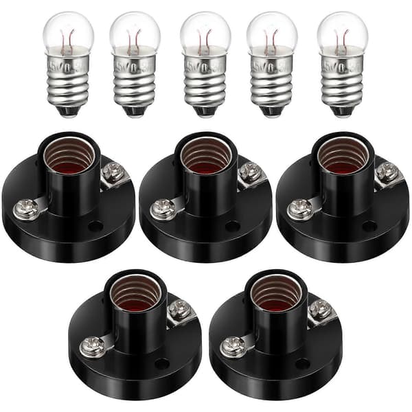 1 Set Student Experiment Lighting Equipment E10 Screw Lamp Holder with Light Bulbs Electrical Teaching Materials