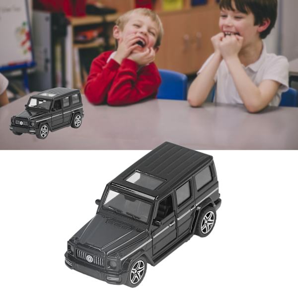1:36 Legetøjsbil i metal med realistisk design, åbnelige døre, til småbørn fra 3 år (Sort)