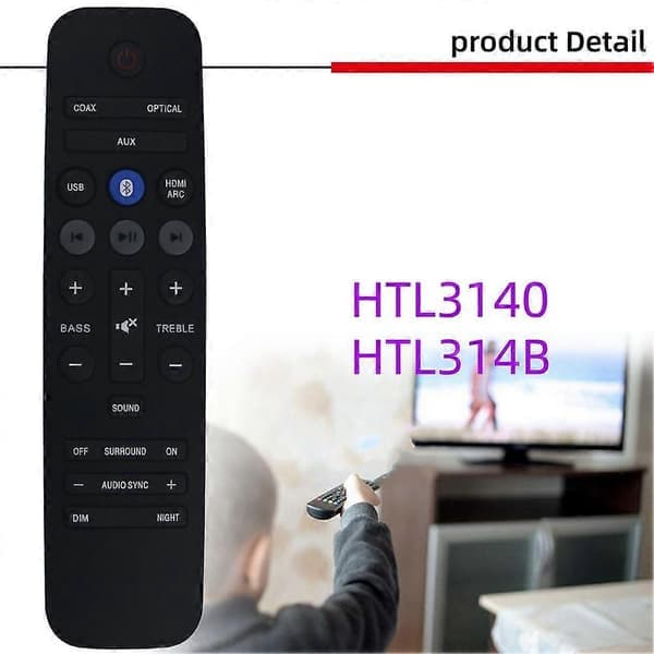 Replacement Remote Control for Philips Home Theater Soundbar A1037 26BA 004 HTL3140B HTL3140 Htl3110