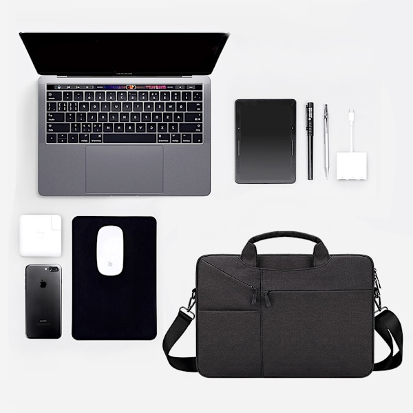 Laptopveske Vannbestandig Laptop Sleeve-etui med skulderstropper & håndtak/Bærbar datamaskin