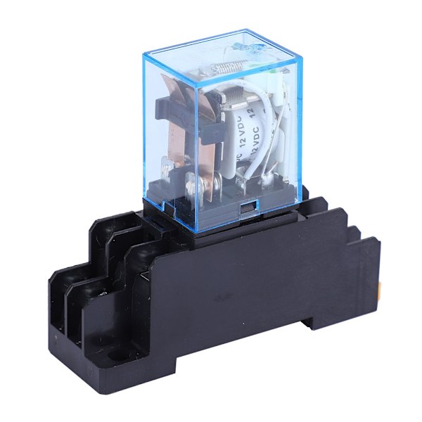 LY2NJ DPDT 8-bens automatisk justerbar spole-relæ med PTF08A sokkelbase (DC12V)