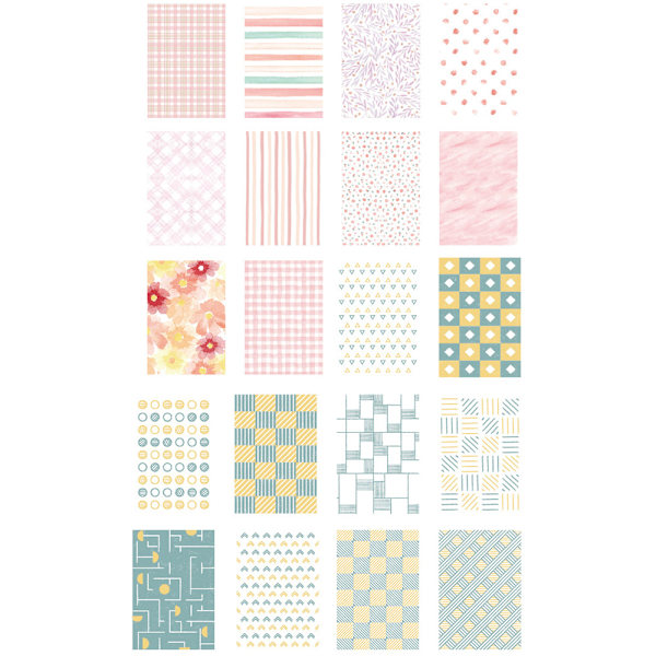 Scrapbook-papper i liten storlek, neutralt mönstrat papper för scrapbooking, skräpjournal, journaling-300 st