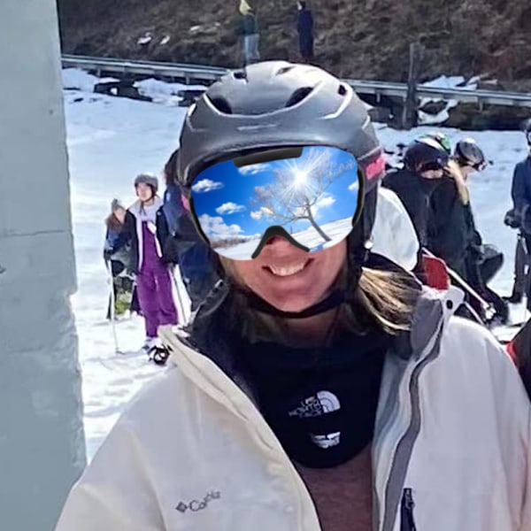 Skibriller med dobbel anti-dugg, briller mot snø og vind