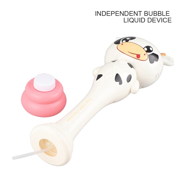 Bubbelblåsare Svans Pojkar Flickor Småbarn Elektronisk Bubbelblåsande Leksak med Bubbelvätska Cow Electronic