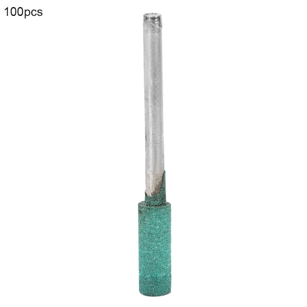 100 kpl 3 mm varren Green Rubber Head hionta- ja kiillotuspäitä hiomakoneelle (sylinterimäinen, 5 mm)