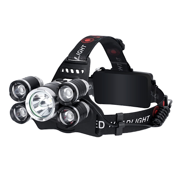 LED-strålkastare, Neolight Super Bright 5 LED High Lumen Uppladdningsbar Zoombar Vattentät Ficklampa Strålkastare för utomhusvandring Camping Jakt