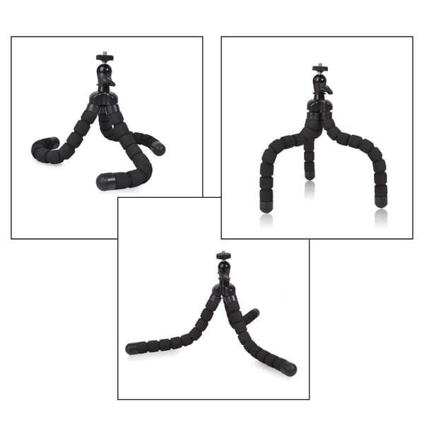 Phone Mini Tripod, Premium Flexible Mobile Phone Tripod Compatible with Small Digital Camera, Black