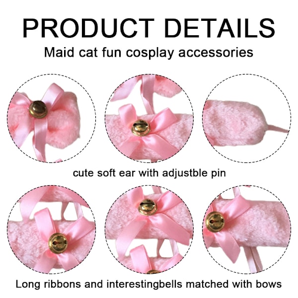 Kattkostymtillbehör Set Kattklockor Rosetter Halsband Armband för Halloween Jul Festdräkt