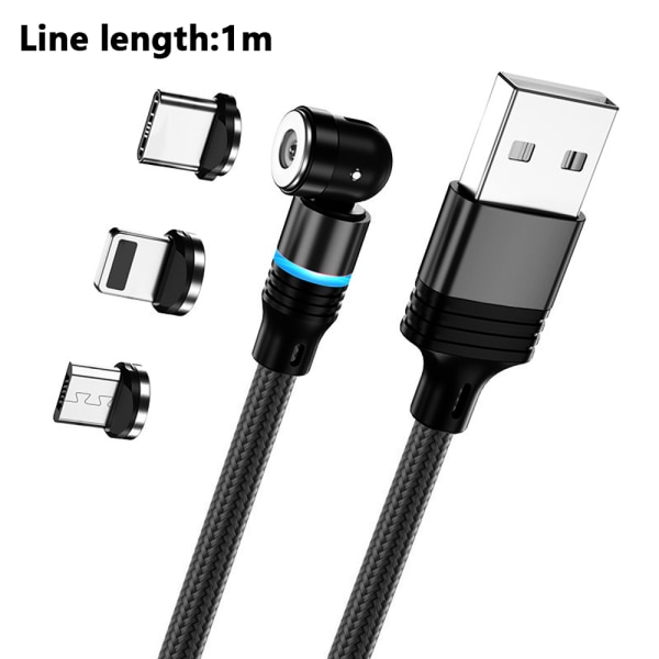 3 st USB magnetisk laddningskabel - Slitstark nylon sladd Black 1 meter  noodle 8bb4 | Black | 1 meter noodle | Fyndiq