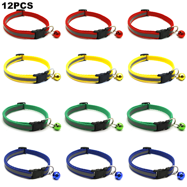 12 färger valp halsband för kull, valpning valp halsband för små valpar