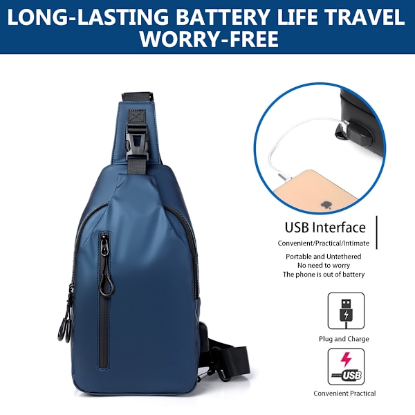 Messenger Sling Bag Rygsæk Letvægts Rem Rygsæk Rejse Vandreture Brysttaske