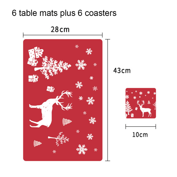 Christmas table mat coasters, PVC printed placemats coasters